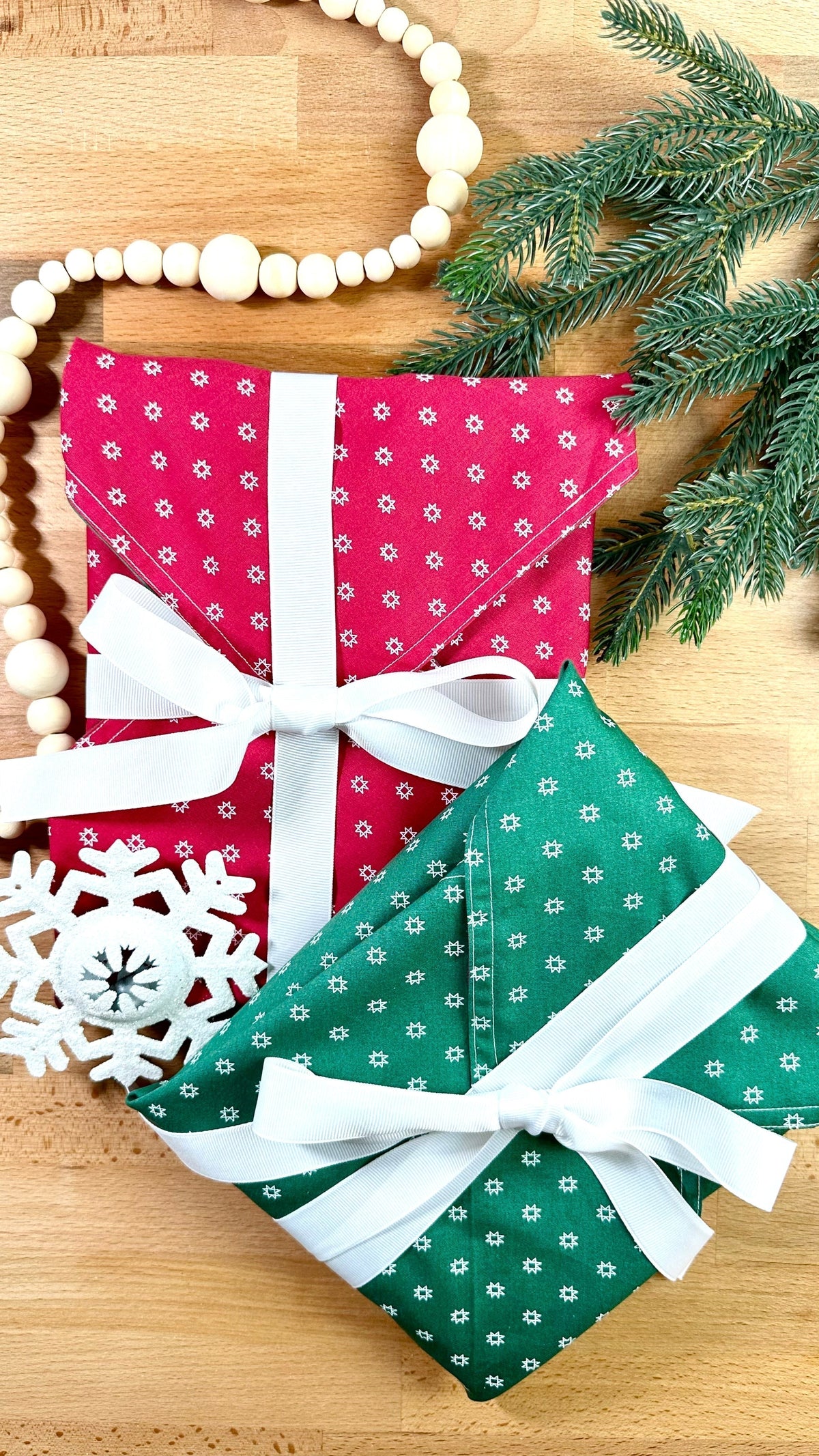 Double-sided Fabric Wrap with Ribbon Tutorial – Compass and Wildflower ...